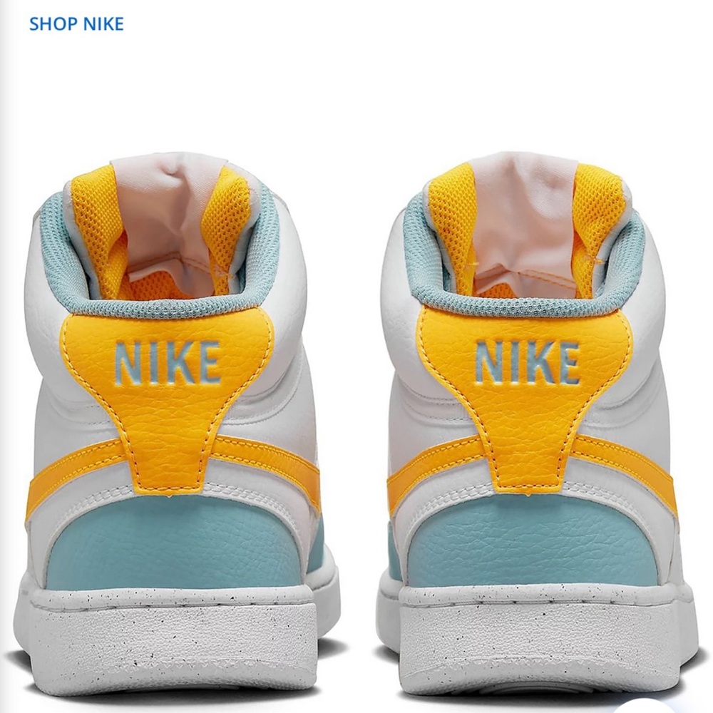 Nike High-Top Sneakers in White and Light Blue - Picture 8 of 8